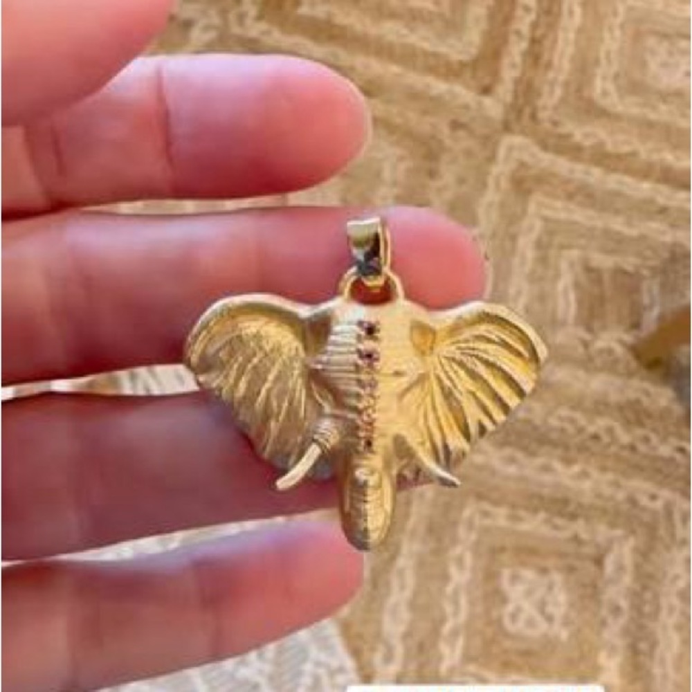 Like New (Worn One) - Jane Win Lucky Gold Elephant Pendant